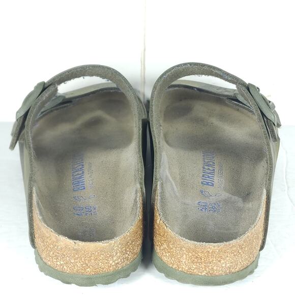 BIRKENSTOCK Women Arizona EU40 US9 Camo Green Birko-Flor SoftFB Slide Sandals - Picture 10 of 16